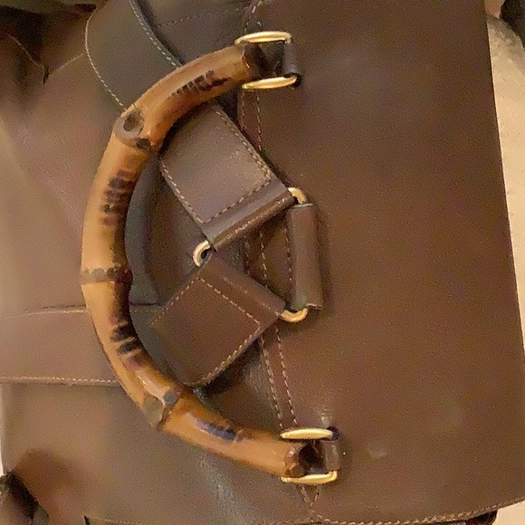Gucci Vintage Bamboo Leather Backpack EUC - Picture 11 of 12